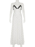 Women's  V-Neck Lace S-L Fashion Designer Spaghetti Dresses (Long)