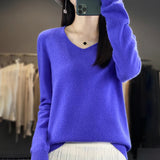 Women's V Neck Merino Wool Knitted Fashion Designer Cardigans