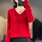 Women's V Neck Merino Wool Knitted Fashion Designer Cardigans