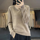 Women's V Neck Merino Wool Knitted Fashion Designer Cardigans