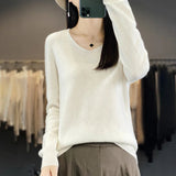 Women's V Neck Merino Wool Knitted Fashion Designer Cardigans