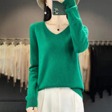 Women's V Neck Merino Wool Knitted Fashion Designer Cardigans