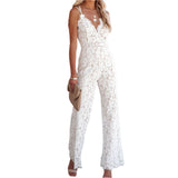 Women's V Neck Rompers Fashion Designer Lace Jumpsuits