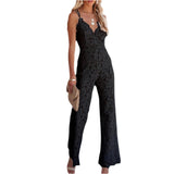 Women's V Neck Rompers Fashion Designer Lace Jumpsuits