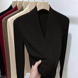 Women's V-Neck Velvet  Fashion Designer Pullovers L-4XL Cardigans (Plus Size)