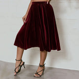 Women's Velvet A-Line Fashion Designer 2-5XL Short Skirts (Plus Size)