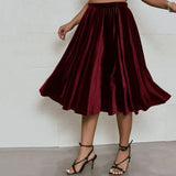 Women's Velvet A-Line Fashion Designer 2-5XL Short Skirts (Plus Size)