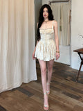 Women's Vintage Corset Fashion Designer Ruffled Mini Dresses (Short)-Women's Fashion Designer Dresses