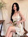 Women's Vintage Corset Fashion Designer Ruffled Mini Dresses (Short)-Women's Fashion Designer Dresses