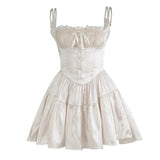 Women's Vintage Corset Fashion Designer Ruffled Mini Dresses (Short)-Women's Fashion Designer Dresses