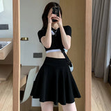 Women's Vintage Tennis Ruffled Fashion Designer Mini Skirts (Short)-Women's Fashion Designer Skirts