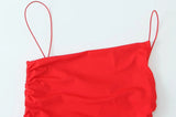Women's Waist Split Spaghetti Fashion Designer Bodycon Dresses (Midi)