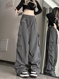 Women's Wide Leg Fashion M-L Designer Cargo High Waist Pants