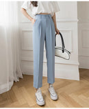 Women's Wide Leg Fashion S-2XL Designer Harem High Waist Pants-Women's Fashion Designer Leggings / Pants-Blue-Women&#x27;s fashion designer plus size clothes