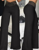 Women's Wide Leg Flared S-2XL Linen Fashion Designer 3/4 Pants-Women's Fashion Designer Leggings / Pants-International Women's Clothing