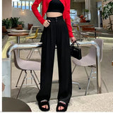 Women's Wide Leg Suit Fashion Designer High Waist Pants-Women's Fashion Designer Leggings / Pants
