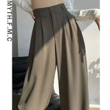 Women's Wide Leg Suit Fashion Designer High Waist Pants