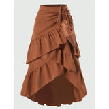 Women's Wind Layered Ruffle S-XL Fashion Designer Skirts (Midi)