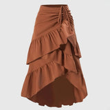 Women's Wind Layered Ruffle S-XL Fashion Designer Skirts (Midi)