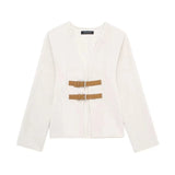 Women's Woolen Fashion Designer Single Breasted XS-L Jackets-Women's Fashion Designer Jackets-beige-Women&#x27;s fashion designer plus size clothes