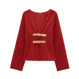 Women's Woolen Fashion Designer Single Breasted XS-L Jackets-Women's Fashion Designer Jackets-red-Women&#x27;s fashion designer plus size clothes