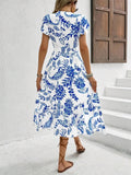 Women's Wrap Fashion Designer Floral Ruffle Dresses (Midi)