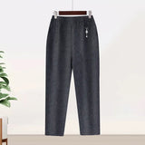 Women's XL-8XL Fashion Designer High Waist Velvet Pants (Plus Size)-Women's Fashion Designer Plus Size Leggings / Pants