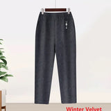 Women's XL-8XL Fashion Designer High Waist Velvet Pants (Plus Size)-Women's Fashion Designer Plus Size Leggings / Pants