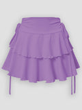 Women's XS-2XL Drawstring Ruffled Fashion Designer Mini Skirts (Short)