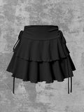 Women's XS-2XL Drawstring Ruffled Fashion Designer Mini Skirts (Short)