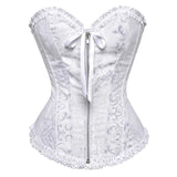 Women's Zip Up Corsets Tops Fashion Designer Lace Singlets (Plus Size)