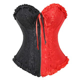 Women's Zip Up Corsets Tops Fashion Designer Lace Singlets (Plus Size)