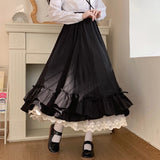 Women's A-line Fashion Designer Floral Lace Skirts (Long)