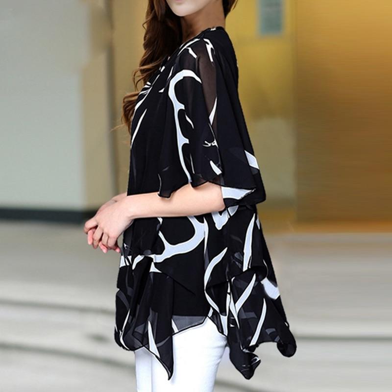 Women's Blouse Petal Sleeve Fashion Designer Chiffon T-Shirts