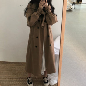 Women's Double-breasted Trench Coat Fashion Designer Jackets-Women's Fashion Designer Jackets-Women's fashion designer clothes-brown-M-International Women&#39;s Clothing - Women&#39;s Fashion Designer Plus Size Clothes