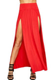 Women's Double Slits High Waist Fashion Designer Skirts (Long)-Women's Fashion Designer Skirts-Women's fashion designer clothes-red-One Size-International Women&#39;s Clothing - Women&#39;s Fashion Designer Plus Size Clothes