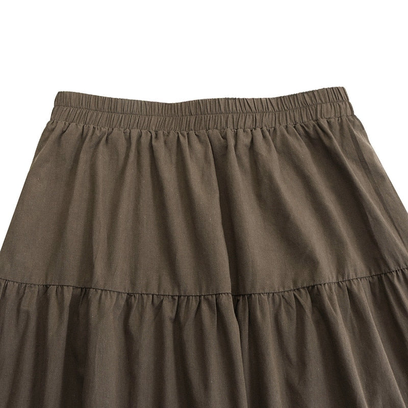 Women's Elastic Waist Fashion Designer Vintage Long Skirts (Plus Size)