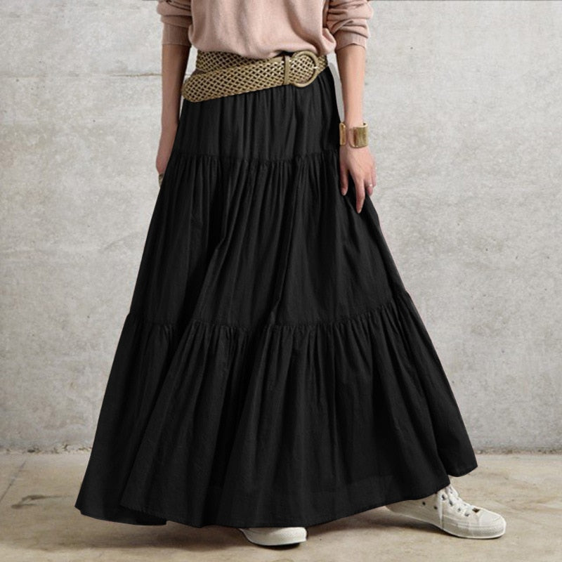 Women's Elastic Fashion Designer Vintage Long Skirts (Plus Size) – International Women's Clothing - fashion designer size clothes