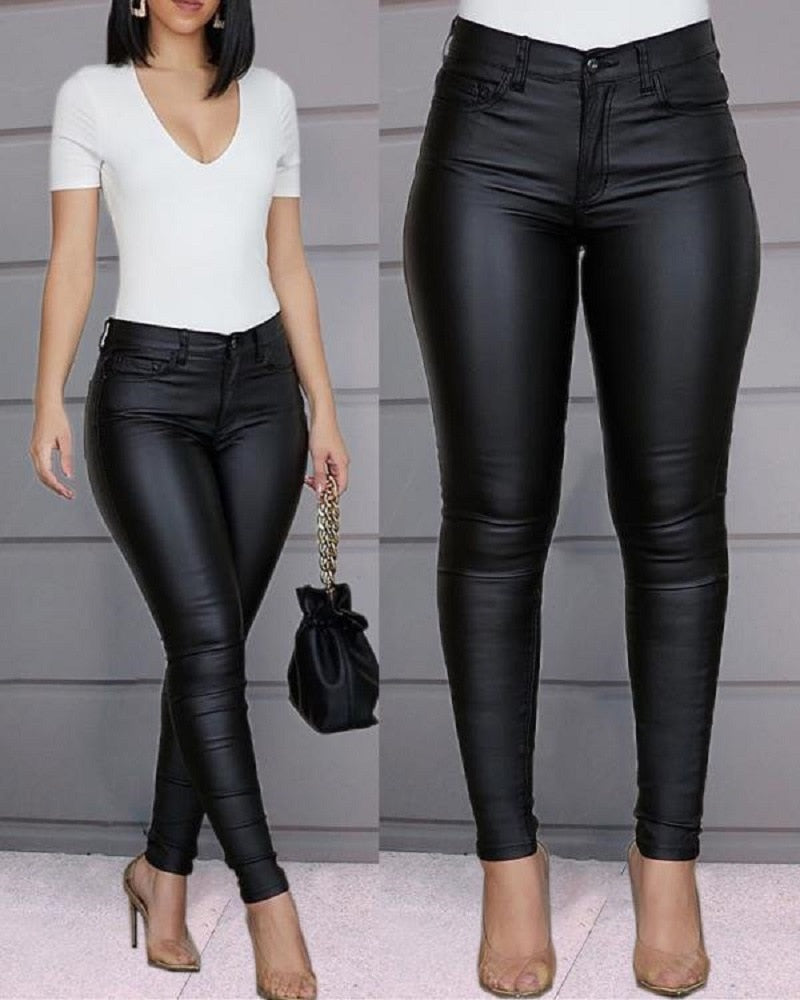Leather Look Trousers | Faux Leather Leggings - Matalan