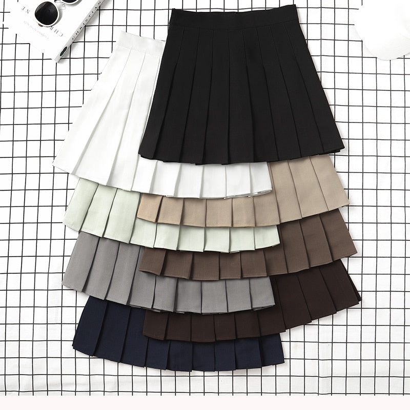 Women's High Waist Fashion Designer Pleated Skirts (Short)