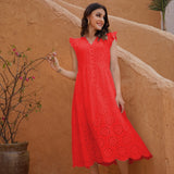 Women's Hollow Out Fashion Designer Casual A-Line Dresses (Midi)-Women's Fashion Designer Dresses