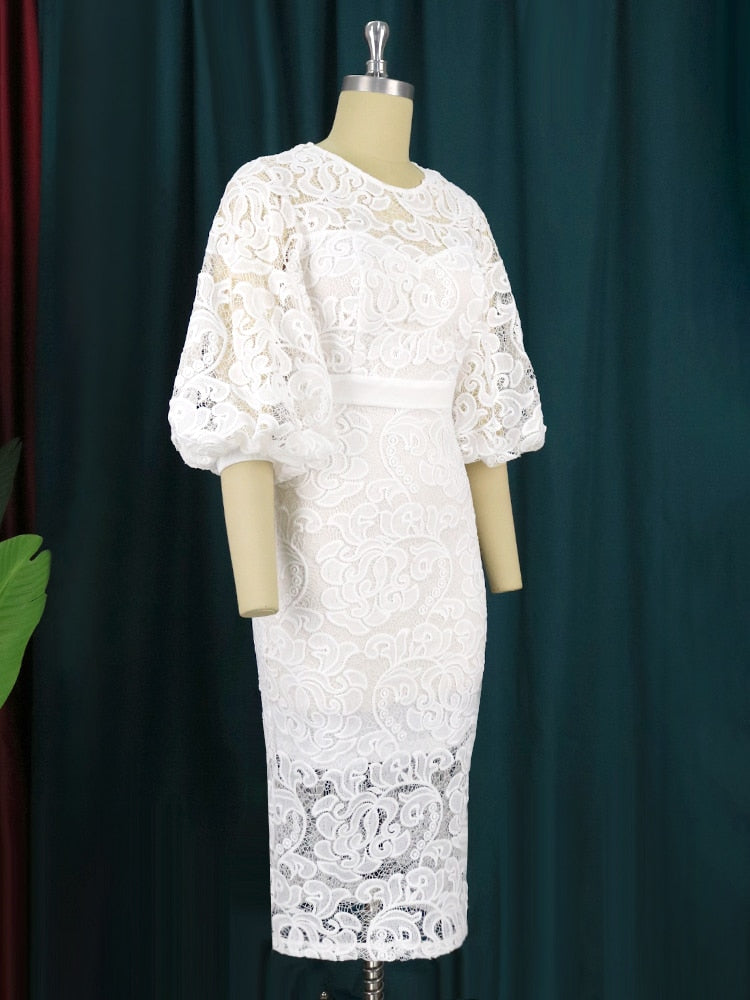  VAIZA Dresses for Women Women's Dress Lantern Sleeve Lace  Overlay Dress Dresses (Color : Beige, Size : Medium) : Clothing, Shoes &  Jewelry