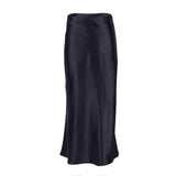 Women's Office Fashion Designer Satin Skirts (Midi)-Women's Fashion Designer Skirts