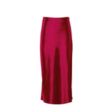 Women's Office Fashion Designer Satin Skirts (Midi)-Women's Fashion Designer Skirts