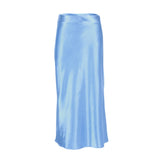 Women's Office Fashion Designer Satin Skirts (Midi)-Women's Fashion Designer Skirts
