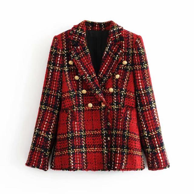  Tweed Coats & Jackets Long Plaid Coat Women's Denim