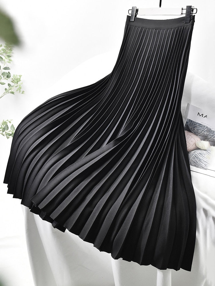 Women's Pleated Fashion Designer Elegant Split Skirts (Long)