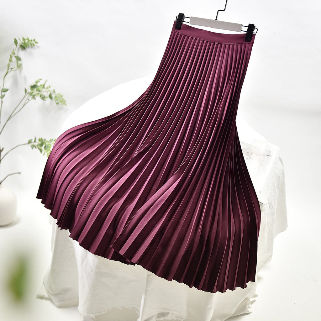 Women's Pleated Fashion Designer Elegant Split Skirts (Long)
