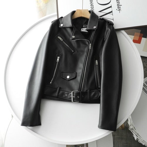 Women's PU Leather Motorcycle Slim Fit Tops Fashion Designer Jackets-Women's Fashion Designer Jackets-Women's fashion designer clothes-Quality black-XL-China-International Women&#39;s Clothing - Women&#39;s Fashion Designer Plus Size Clothes