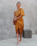 Women's Robe Fashion Designer One Shoulder Satin Dresses (Short)